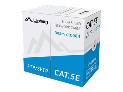 Lanberg - Zwój kabla - 305 m - SFTP - CAT 5e - trwały - szary, RAL 7035