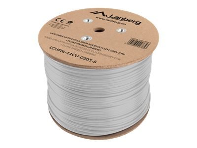 Lanberg - Zwój kabla - 305 m - U/FTP - CAT 6a - trwały - chłodny szary pantone 5C