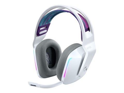 Logitech G G733 LIGHTSPEED Wireless RGB Gaming Headset - Słuchawka - pełna wielkość - 2,4 GHz - bezprzewodowa - biały