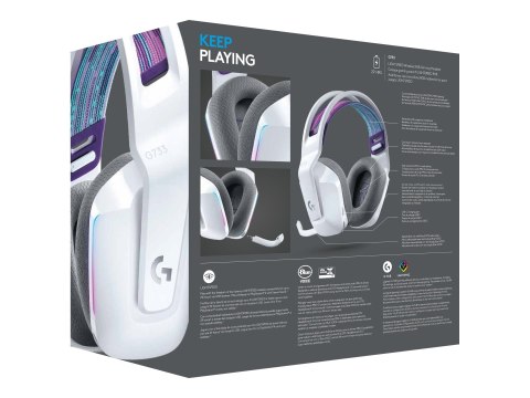 Logitech G G733 LIGHTSPEED Wireless RGB Gaming Headset - Słuchawka - pełna wielkość - 2,4 GHz - bezprzewodowa - biały