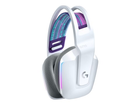 Logitech G G733 LIGHTSPEED Wireless RGB Gaming Headset - Słuchawka - pełna wielkość - 2,4 GHz - bezprzewodowa - biały