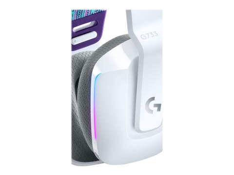 Logitech G G733 LIGHTSPEED Wireless RGB Gaming Headset - Słuchawka - pełna wielkość - 2,4 GHz - bezprzewodowa - biały