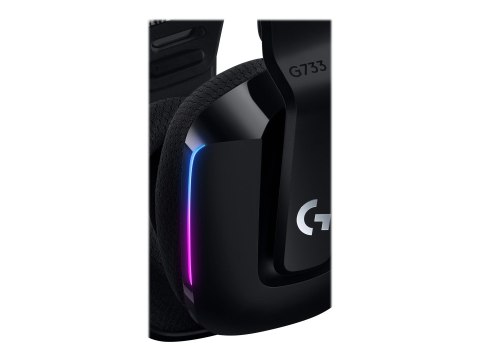 Logitech G G733 LIGHTSPEED Wireless RGB Gaming Headset - Słuchawka - pełna wielkość - 2,4 GHz - bezprzewodowa - czarny