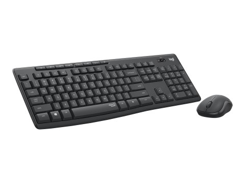 Logitech MK295 Silent - Zestaw klawiatura i mysz - bezprzewodowa - 2.4 GHz - Międzynarodowy USA - grafitowy