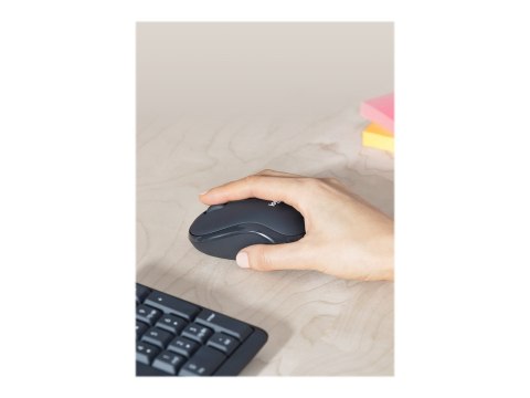 Logitech MK295 Silent - Zestaw klawiatura i mysz - bezprzewodowa - 2.4 GHz - Międzynarodowy USA - grafitowy