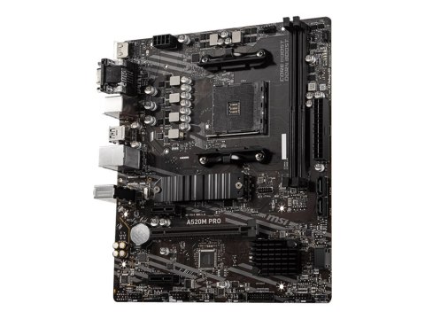 MSI A520M PRO - Płyta główna - ATX micro - Socket AM4 - AMD A520 Chipset - USB 3.2 Gen 1 - Gigabit LAN - wbudowana karta graficz