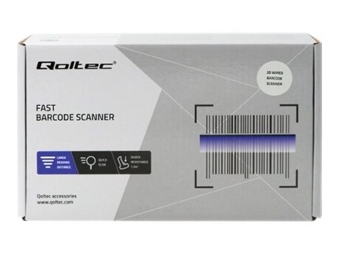 Qoltec - Skaner kodów paskowych - podręczna - wywoływarka 2D - 150 skan / sek. decoded - USB