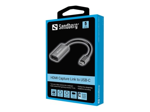 Sandberg - Adapter wideo - HDMI żeński do USB-C męski - obsługa 4K