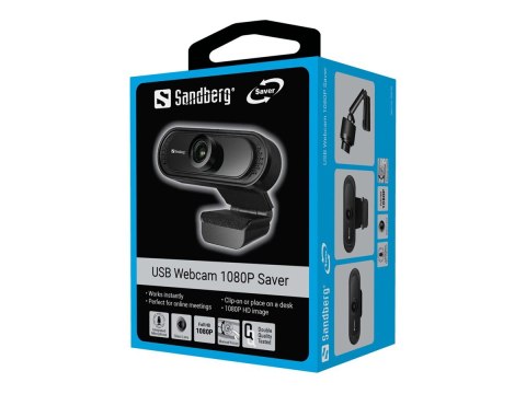 Sandberg Saver - Kamerka internetowa - kolor - 2 MP - 1920 x 1080 - 1080p - audio - USB 2.0