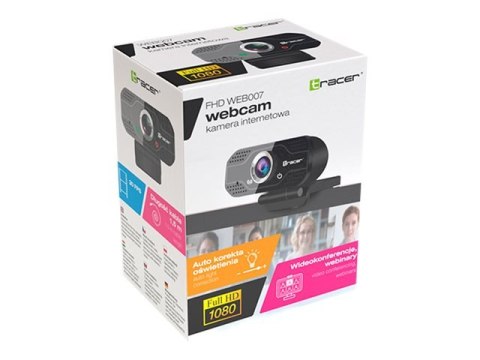 Tracer FHD WEB007 - Kamerka internetowa - kolor - 2 MP - 1920 x 1080 - 720p, 1080p - audio - USB 2.0 - DC 5 V