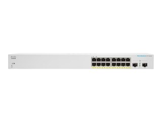 Cisco Business 220 Series CBS220-16P-2G - Przełącznik - smart - 16 x 10/100/1000 (PoE+) + 2 x Gigabit SFP (uplink) - montowany w