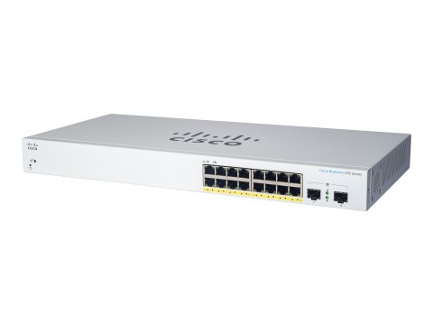 Cisco Business 220 Series CBS220-16T-2G - Przełącznik - smart - 16 x 10/100/1000 + 2 x Gigabit SFP (uplink) - montowany w szafie