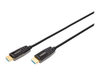 DIGITUS AOC - Kabel HDMI z Ethernet - HDMI wtyczka do HDMI wtyczka - 30 m - ekranowany hybrydowy miedziowy/światłowodowy - czarn