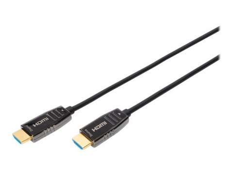 DIGITUS AOC - Kabel HDMI z Ethernet - HDMI wtyczka do HDMI wtyczka - 30 m - ekranowany hybrydowy miedziowy/światłowodowy - czarn