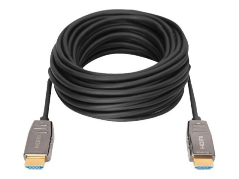 DIGITUS AOC - Kabel HDMI z Ethernet - HDMI wtyczka do HDMI wtyczka - 30 m - ekranowany hybrydowy miedziowy/światłowodowy - czarn