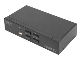 DIGITUS DS-12880 - Przełącznik — KVM / dźwięk / USB - 4 x KVM port(s) - 1 użytkownik lokalny - stacjonarny
