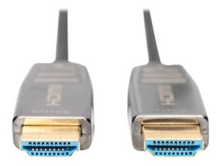 DIGITUS - Kabel HDMI z Ethernet - HDMI wtyczka do HDMI wtyczka - 20 m - ekranowany hybrydowy miedziowy/światłowodowy - czarny - 