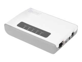 DIGITUS - Serwer urządzeń bezprzewodowych - 2 porty - 100Mb LAN, USB 2.0 - Wi-Fi - 2.4 GHz