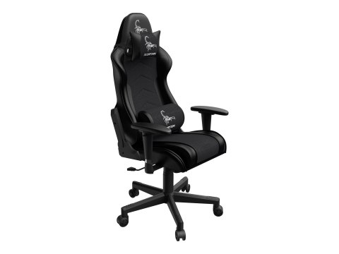 Gembird SCORPION - Krzesło - ergonomiczny - poręcz - w kształcie T - nachylenie - obrotowe - nylon, PVC, gąbka, siatka - czarna 