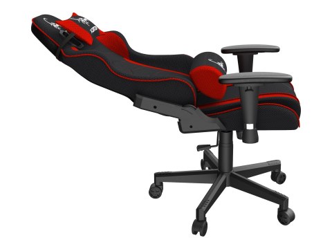Gembird SCORPION - Krzesło - ergonomiczny - poręcz - w kształcie T - nachylenie - obrotowe - nylon, siatka - czarny, czerwony