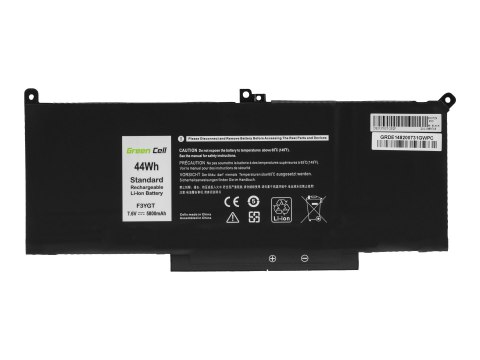Green Cell - Bateria notebooka (ekwiwalent: Dell F3YGT) - litowo-polimerowa - 5800 mAh - 44 Wh - czarny - dla Dell Latitude 7280