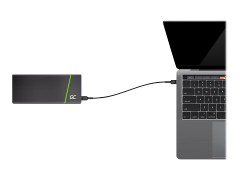 Green Cell PowerStream - Kabel USB - USB-C (M) do USB-C (M) - USB 2.0 - 1.2 m - USB Power Delivery (60W) - czarny
