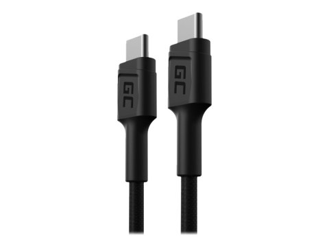 Green Cell PowerStream - Kabel USB - USB-C (M) do USB-C (M) - USB 2.0 - 30 cm - USB Power Delivery (60W) - czarny