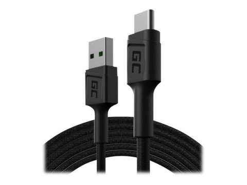Green Cell PowerStream - Kabel USB - USB-C (M) do USB (M) - 2.4 A - 1.2 m - czarny
