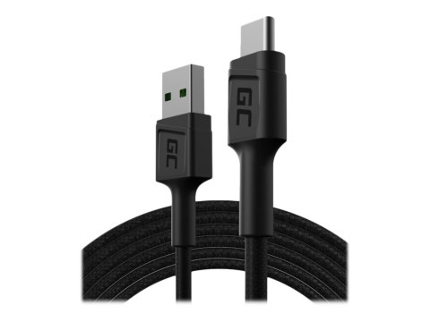 Green Cell PowerStream - Kabel USB - USB-C (M) do USB (M) - 2.4 A - 1.2 m - czarny