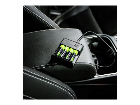 Green Cell VitalCharger - Ładowarka akumulatorów - 4 x ładowanie baterii - 0.5 wat - czarny - z 4 x akumulatorem NiMH 800 mAh AA