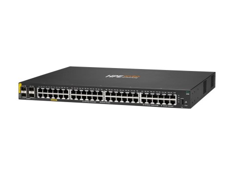 HPE Aruba 6100 48G Class4 PoE 4SFP+ 370W Switch - Przełącznik - Tak - 48 x 10/100/1000 (PoE+) + 4 x 1 Gigabit / 10 Gigabit SFP+ 