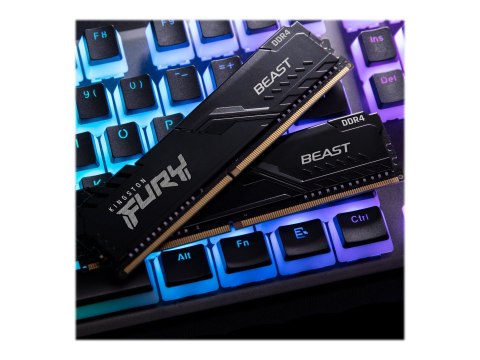Kingston FURY Beast - DDR4 - zestaw - 16 GB: 2 x 8 GB - DIMM 288-pin - 3200 MT/s / PC4-25600 - CL16 - 1.35 V - niebuforowana - b