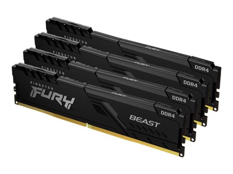 Kingston FURY Beast - DDR4 - zestaw - 64 GB: 4 x 16 GB - DIMM 288-pin - 3200 MHz / PC4-25600 - CL16 - 1.35 V - niebuforowana - b