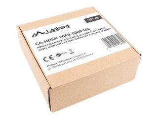 Lanberg - Duża szybkość premium - kabel HDMI z Ethernet - HDMI męski do HDMI męski - 30 m - czarny - Active Optical Cable (AOC),