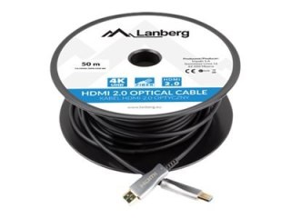 Lanberg - Duża szybkość premium - kabel HDMI z Ethernet - HDMI męski do HDMI męski - 50 m - czarny - Active Optical Cable (AOC),