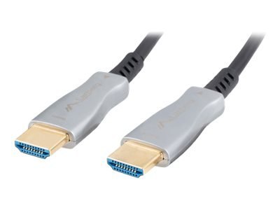 Lanberg - Duża szybkość premium - kabel HDMI z Ethernet - HDMI męski do HDMI męski - 80 m - czarny - Active Optical Cable (AOC),