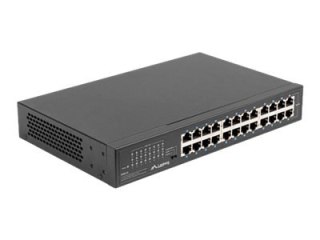 Lanberg RSGE-24 - Przełącznik - niezarządzalny - 24 x 10/100/1000 - stacjonarny, montowany w szafie rack