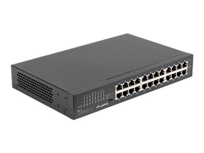 Lanberg RSGE-24 - Przełącznik - niezarządzalny - 24 x 10/100/1000 - stacjonarny, montowany w szafie rack