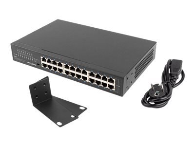 Lanberg RSGE-24 - Przełącznik - niezarządzalny - 24 x 10/100/1000 - stacjonarny, montowany w szafie rack