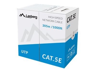 Lanberg - Zwój kabla - 305 m - 5 mm - UTP - CAT 5/5e - do użytku wewnątrz budynków, trwały - czarny, RAL 9004