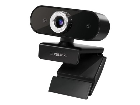 LogiLink Pro full HD USB webcam with microphone - Kamerka internetowa - kolor - 3 MP - 1920 x 1080 - 1080p - audio - USB 2.0 - M