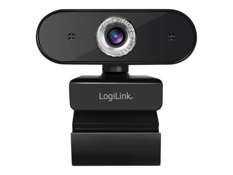 LogiLink Pro full HD USB webcam with microphone - Kamerka internetowa - kolor - 3 MP - 1920 x 1080 - 1080p - audio - USB 2.0 - M