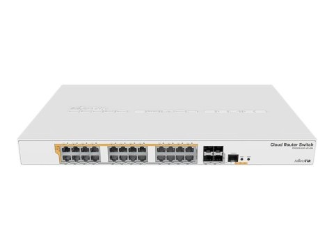 MikroTik Cloud Router Switch CRS328-24P-4S+RM - Przełącznik - L3 - Tak - 24 x 10/100/1000 (PoE) + 4 x 10 Gigabit SFP+ - montowan