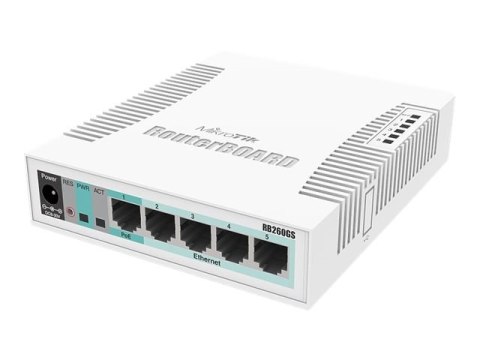 MikroTik RB260GS - Przełącznik - Tak - 1 x 10/100/1000 (PoE) + 4 x 10/100/1000 + 1 x SFP - stacjonarny