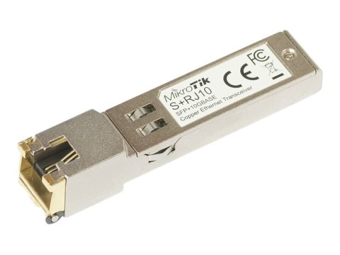 MikroTik S+RJ10 - Moduł nadajnik/odbiornik SFP+ - 10GbE, 5GbE, 2.5GbE - 10Base-T, 100Base-TX, 1000Base-T, 10GBase-T, 2.5GBase-T,