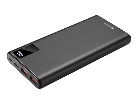 Sandberg - Powerbank - 10000 mAh - 37 Wh - 20 wat - 3 A - QC 3.0, PD - 3 złącza wychodzące (2 x USB, USB-C) - przewodowo: USB-C