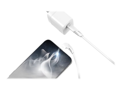 Silicon Power Boost Charger QM10 Combo - Zasilacz - 18 wat - 3 A (USB-C) - przewodowo: Lightning - biały - Europa