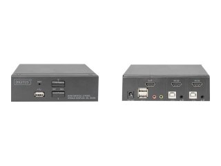 DIGITUS DS-12870 - Przełącznik — KVM / dźwięk / USB - 2 x KVM / dźwięk / USB - 1 użytkownik lokalny - stacjonarny