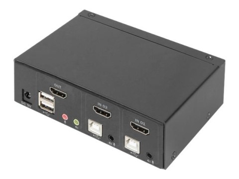 DIGITUS DS-12870 - Przełącznik — KVM / dźwięk / USB - 2 x KVM / dźwięk / USB - 1 użytkownik lokalny - stacjonarny