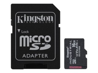 Kingston Industrial - Karta pamięci flash (adapter microSDHC na SD w zestawie) - 16 GB - A1 / Video Class V30 / UHS-I U3 / Class